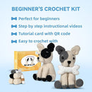 MOREJMTT Crochet Kit for Beginners Animal,Crochet Animal Kits,Crocheting Kit for Starters,Learn to Crochet with Step-by-Step Video Tutorials,Beginner Crochet Kits for Adults(2 Pack French Bulldog) by TinyTreasures Baby Boutique