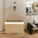 Wicker Storage Basket with Lid, 42.3 Gallon (160L) Large Blanket Basket with Lid, Woven Storage Bin with Handles, Removable Liner, Metal Frame, Foldable, for Bedroom, Laundry Room, Natural by CozyNest Decor