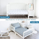 Crib Sheets for Boys or Girls 4 Pack, Baby Crib Sheets 52'' x 28'' for Standard Crib & Toddler Mattress, Soft and Breathable Material, Baby Crib Sheet Neutral, Grey Dinosaurs & Ocean by TinyTreasures Baby Boutique