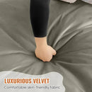 4FT Bean Bag Chair: Bean Bag with Velvet Cover, Fluffy and Comfy Bean Bag Chairs for Adults and Kids, Bean Bag Sofa Filled with High-Density Sponge for Gaming (Dark Grey)