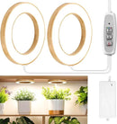 LORDEM 6.3" Bamboo Ceiling Grow Light for Indoor Plants, 144 LEDs Full Spectrum Grow Lamp, Under Cabinet Plant Light with 4/8/12H Auto Timer, 3 Switch Modes, 4 Dimmable Brightness Levels, Dual Head by GreenHaven Gardens