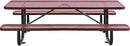 Global Industrial 8’L Rectangular Picnic Table, Expanded Metal, Red Thermoplastic Coating, Attached Benches, 1-1/2” Umbrella Pole Hole, Outdoor-Rated, 1000 lb Capacity, 96” x 30” Tabletop by GreenHaven Gardens