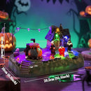 Halloween Village Witch Cauldron Bubble Figurine with Lit House Spooky Town Indoor Decoration Accessories for Holiday Display, Battery Operated by CozyNest Decor