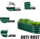 2 Pack 4x2x1FT Galvanized Raised Garden Bed Kit Oval Metal Ground Planter Box Outdoor Bottomless Planter Raised Beds for Vegetables Flowers Herbs Fruits, Green by CozyNest Decor