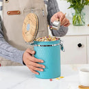 TEDSWAIT Coffee Canisters Airtight Coffee Bean Storage Container Kitchen Stainless Steel Food Storage Container with Scoop Date Tracker & CO2 Valve 61Fl Oz (Lake Blue) by CozyNest Decor