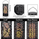 TRIROCKS Set of 3 LED Cordless Metal Lantern with Timer 7" H Moving Flame Lamp Battery Operated Breathing Lamp Floral Hollow LED Hanging Lighting for Indoor/Outdoor Patio Garden Party Gift by GreenHaven Gardens