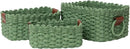Small baskets for Organizing,Cute woven Storage basket with recycled paper rope for Shelves Bathroom,Little decorative basket,Set of 3 (Dark Green) by GreenHaven Gardens
