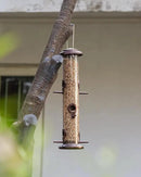 iBorn Metal Bird Feeder Hanging Wild Bird Seed Feeder for Mix Seed Blends Heavy Duty All Metal Coffee Finish,14 Inch 6 Port,Pack of 2 by CozyNest Decor