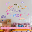 Personalized Name Wall Decals for Girls Bedroom - Butterfly Pink Room Decor with Rainbow Options - Multiple Sizes by TinyTreasures Baby Boutique