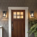 mirrea 11" Classic Outdoor Wall Sconce 1 Light in Matte Black Rectangular Metal Frame and Clear Glass Shade Waterproof Porch Light Patio Light Pack of 2 by CozyNest Decor