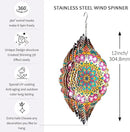 Wind Spinners Outdoor Mandala Lucky Star,Laser Cut Metal Kinetic Art Wind Spinner Gift for Christmas,12In Stainless Steel Hanging Yard&Garden 3D Wind Sculpture Decorations Indoor Spinners by CozyNest Decor