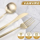 Matte Champagne Gold Silverware Set, 60-Piece Stainless Steel Flatware set, Service for 12, Tableware Cutlery Set, Satin Finish,Utensils for Kitchen, Dishwasher Safe by CozyNest Decor