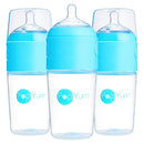 PopYum 9 oz Blue Anti-Colic Formula Making/Mixing/Dispenser Baby Bottles, 3-Pack with