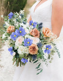 IPOPU Blue Flowers Artificial Cosmos 5PCS Fake Blue Wildflowers 24.5" Fake Daisies for Home Decor Indoor Faux Wild Flowers for Floral Arrangements Wedding Centerpiece by CozyNest Decor