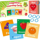 Toddler Learning Flash Cards, 60 PCS Double Sides Flashcards for Alphabets, Numbers, Colors, Shapes, Sight Words, Baby Cognitive Flashcards for Kids, Preschool Kindergarten Learning Activities by TinyTreasures Baby Boutique