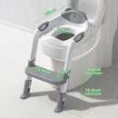 Potty Training Seat with Step Stool Ladder, SKYROKU Potty Training Toilet for Kids Boys Girls Toddlers - Comfortable Safe Potty Seat with Anti-Slip Pads Ladder Grey by TinyTreasures Baby Boutique