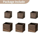 NUPTIO Wooden Box for Centerpiece Wedding: 6 Pcs Rustic Square Planter Box for Christmas Centerpiece Table Fall Decorations - 4×4" & 5×5" Small Wood Vases Flower Pots for Windowsill Home Garden Decor by GreenHaven Gardens