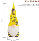 Alpine Corporation 12" H Bee Yourself Indoor/Outdoor Garden Gnome Statue, Yellow/Black by GreenHaven Gardens