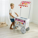 Melissa & Doug Wooden Snacks and Sweets Food Cart - 40+ Play Food pcs, Reversible Awning by TinyTreasures Baby Boutique