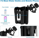 Accmor Stroller Cup Holder with Phone Holder, Universal Cup Holder, Bike Cup Holder, 360° Rotatable Large Caliber Drinks Holder for Stroller, Bike, Wheelchair, Walker by TinyTreasures Baby Boutique