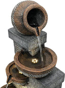 SunJet 5-Tiers Indoor/Outdoor Garden Water Fountain - 42.5inches Modern Floor-Standing Cascading Water Feature - Suitable for Deck, Patio, Porch, Yard Decor by GreenHaven Gardens
