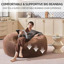 Bean Bag Chair 4Ft, Memory Foam Filled, Large Beanbag Chairs for Adults and Teens, Soft Sofa with Removable Flannel Cover, Round Couch for Living Room Bedroom College Dorm (Coffee, 4FT-47×47"×24") by CozyNest Decor