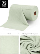 Fantasticlean Microfiber Cleaning Cloth Roll -75 Pack, Tear Away Microfiber Towels, 12" x 12", Reusable, Washable, Scratch Free, Ultra Absorbent Dish Rags for Car, Home, Garage or Shop (Moss Green) by CozyNest Decor