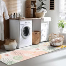 Lahome Washable Rug 2x8 - Hallway Kitchen Bathroom Carpet Runner, Lightweight Pink Botanical Print Laundry Non Slip Throw Rug, Bedroom Entryway 8ft by TinyTreasures Baby Boutique