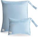 mushie Water Resistant Wet Bags | Large & Small Reusable Storage Bag for Baby Items and Travel | Zippered Pockets with Handle | Machine Washable, Set of 2 (Tradewinds) by TinyTreasures Baby Boutique