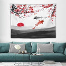 Houselerax Japanese Koi Fish Tapestries, Cherry Blossoms Asian Oriental Flower Branch Koi Fish Carp Tapestry Wall Hanging for Bedroom Living Room Office Decor 80"x60" by CozyNest Decor