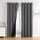 ChrisDowa 100% Blackout Curtains 108 inch Long for Bedroom with Black Liner, 2 Thick Layers Total Blackout Thermal Insulated Grommet Window Curtains 2 Panels Set (Grey, 52 x 108 Inch) by TinyTreasures Baby Boutique