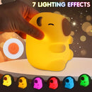 Night Light for Kids, 7 Color Changing BPA-Free Silicone Lamp with Touch Control, Eye Protection, Rechargeable Battery, Soft & Safe Nursery Lamp for Boys & Girls (Turtle Backpack Capybara) by TinyTreasures Baby Boutique