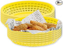 TableCraft C1074Y Oval Cash and Carry Basket, Yellow, Stackable Plastic Food Baskets, 9.31" x 6.18" x 1.88", Pack of 12, Dishwasher Safe by GreenHaven Gardens