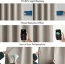 MIULEE Stone Back Tab Blackout Curtains 72 Inches Long 2 Panels Set for Living Room Bedroom Privacy, Rod Pocket/Pinch Pleat Thermal Insulated Room Darkening Pleated Light Blocking Drapes by TinyTreasures Baby Boutique