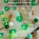 9.85Ft St Patricks Day Lights Garland 20 Pompoms 20 LEDs Green Lucky Clover Lights Shamrock String Lights with Timer for Indoor Bedroom Party Bar Garden St. Patrick's Day Decoration Green Irish Decor by CozyNest Decor