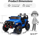 2 Seater Ride on Car Truck, 12V Kids Electric Ride on Toy for Big Kids Age 3-8 w/Remote Control- Blue by TinyTreasures Baby Boutique
