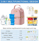 Breastmilk Cooler Bag with Ice Pack & Mat Fit 6 Bottles Up to 9 Ounce, Baby Bottle Cooler Bag for Moms, Daycare & Travel, Black by TinyTreasures Baby Boutique