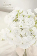 Floroom Ranunculus Artificial Flowers 18 Pcs White Faux Silk Mini Ranunculus Bulk Fake Wedding Filler Flowers for DIY Bouquets, Centerpieces, Bridal Shower Decorations & Arrangements by CozyNest Decor