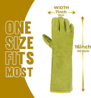 HANDLANDY Animal Handling Gloves, Bite Proof Cat Gloves, Ideal for Rose Pruning, Gardening, Falconry, Pet Grooming (Ginger yellow, 16 Inches) by GreenHaven Gardens