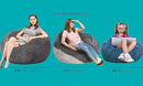 2 Pcs Classic Bean Bag Chair, with Faux Rabbit Fur Cover for Teens and Kids, Memory Foam Bean Bag Chairs, Ultra Soft Faux Fur Fabric, 2.5 feet Round Fluffy Bean Bag Sofa by TinyTreasures Baby Boutique