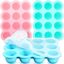 3 Pcs Baby Food Storage Container 12 Cup Silicone Baby Food Freezer Tray with Lid Stackable Reusable Silicone Freezer Tray for Food Vegetable Fruit Puree and Breast Milk(Multicolor) by TinyTreasures Baby Boutique