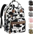 Large Capacity Baby Diaper Bag Backpack with Insulated Pockets, Waterproof, Stylish Cow Print Design, Suitable for Boys and Girls by TinyTreasures Baby Boutique