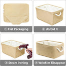TheWarmHome Decorative Basket Rectangular Fabric Storage Bin Organizer Basket with Handles for Clothes Storage (Beige, Medium-1Pack,13.8L*9.8W*6.7H) by TinyTreasures Baby Boutique