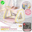 Orzbow Potty Training Seat, 2-IN-1 Toddler Potty Training Toilet with Step Stool, Stability Toilet Seat for Boys Girls with Splash Guard and Anti-Slip Pad, Adjustable Ladder & Potty Seat Height, Pink by TinyTreasures Baby Boutique