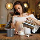 Veken Coffee Canister, Airtight Stainless Steel Kitchen Food Storage Container with Date Tracker and Scoop for Beans, Grounds, Tea, Flour, Cereal, Sugar, Cookies Jars, 16OZ Gray by CozyNest Decor