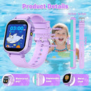 Kids Waterproof Smart Watch Girls Gift Age 3-12 with 39 Game HD Touch Screen Music Player Video Camera Pedometer Alarm Clock Toys Birthday Gifts for 6 7 8 9 Year Olds Purple by TinyTreasures Baby Boutique