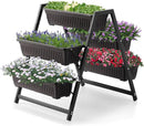 Raised Garden Planter Bed, Tiered Planter Stand with 5 Boxes (Brown), 26" Long*36.5" Wide*31" Tall, Good for Herbs, Flowers, or Vegetables in Patio Balcony Indoor Outdoor by GreenHaven Gardens