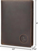 Polare Luxury RFID Blocking Leather Passport Holder Travel Wallet For Men and Women (Dark Brown with AirTag Slot) by TinyTreasures Baby Boutique