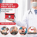 General Medi Mini First Aid Kit, 150 Piece Small First Aid Kit - Includes Emergency Foil Blanket, Scissors for Travel, Home, Office, Vehicle, Camping, Workplace & Outdoor (Red) by TinyTreasures Baby Boutique