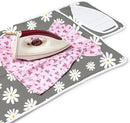 Encasa Homes Ironing Mat/Pad (Small 28"x20") with 3mm Padding & Silicone Iron Rest for Steam Pressing on Tabletop or Bed - Heat Resistant, Portable, Quilting & Travel Blanket - Daisy Grey by CozyNest Decor